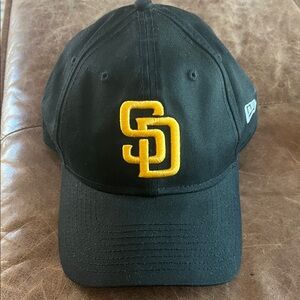 Black Padres Cap with Yellow SD Logo